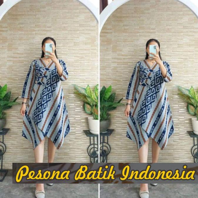 ATASAN WANITA TERUSAN BAJU DRESS BATIK TENUN ETNIK JUMBO PREMIUM