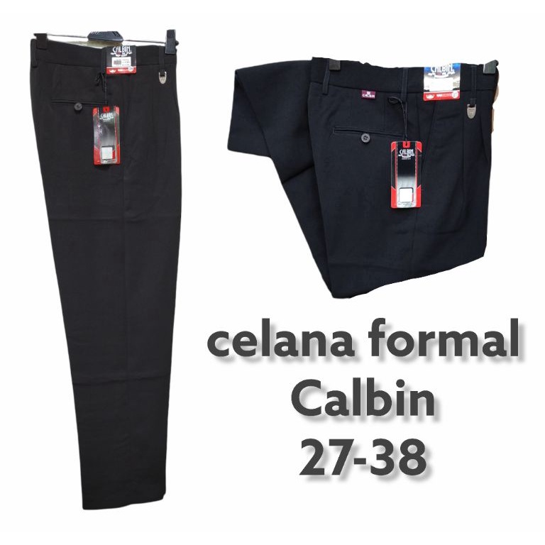 SALE celana panjang bahan pria formal / kantor calbin bahan twiss hitam Barang Istimewa
