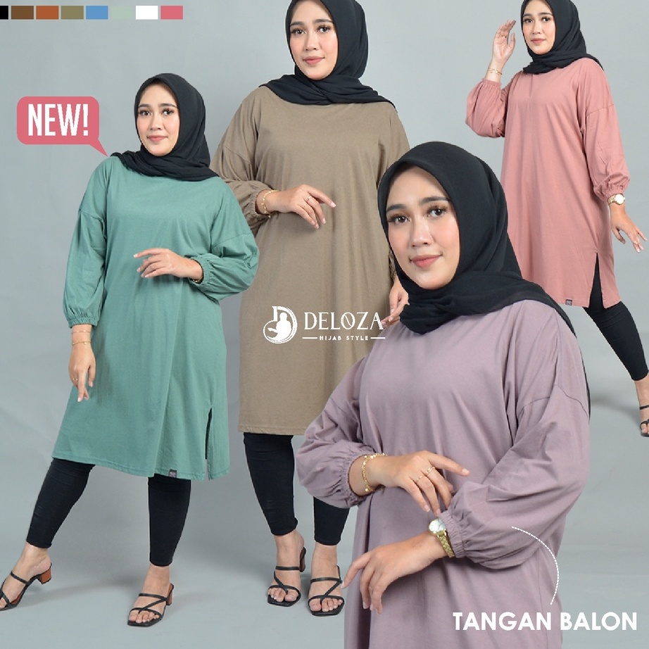 Bestseller Tunik Oversize Polos Tangan Balon Jumbo Big Sale