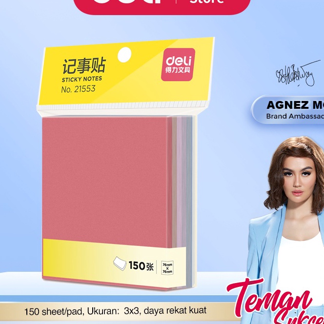 

(J-B➲➲R> Deli Sticky Note / Memo Tempel 3x3 150 lembar Kertas 80g 21553/ paaling.laris..