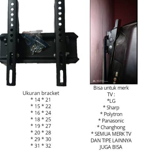 [V8A ♪❤> FLASH SALE 8.8 Bracket , Breket , Bricket LED TV 14-32 inchi , 14 sampai 32 inchi Kualitas 