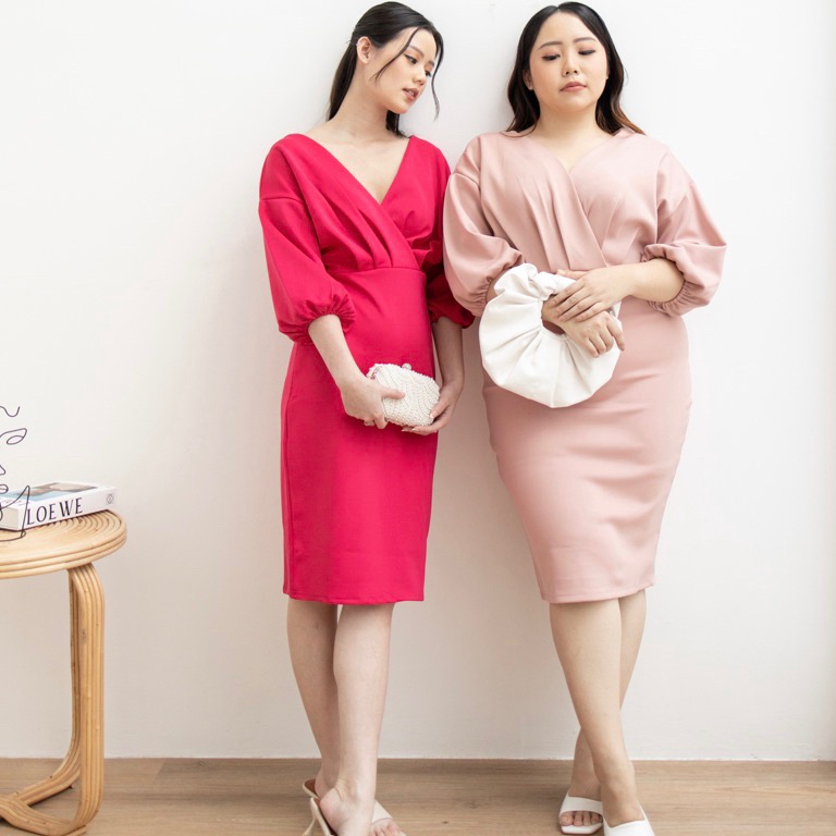 SALE TERBATAS Eclaire - Jeanette Premium Dress Normal Grande  Big Size | Baju Wanita Dress Pesta Bod