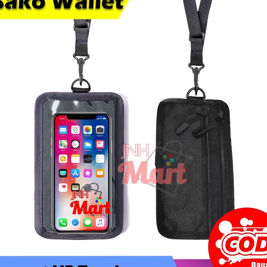 [R-W☆☞B> Sako Wallet Tas Kalung Leher Dompet HP Gantung Touchscreen  Gantungan Handphone Kartu Layar