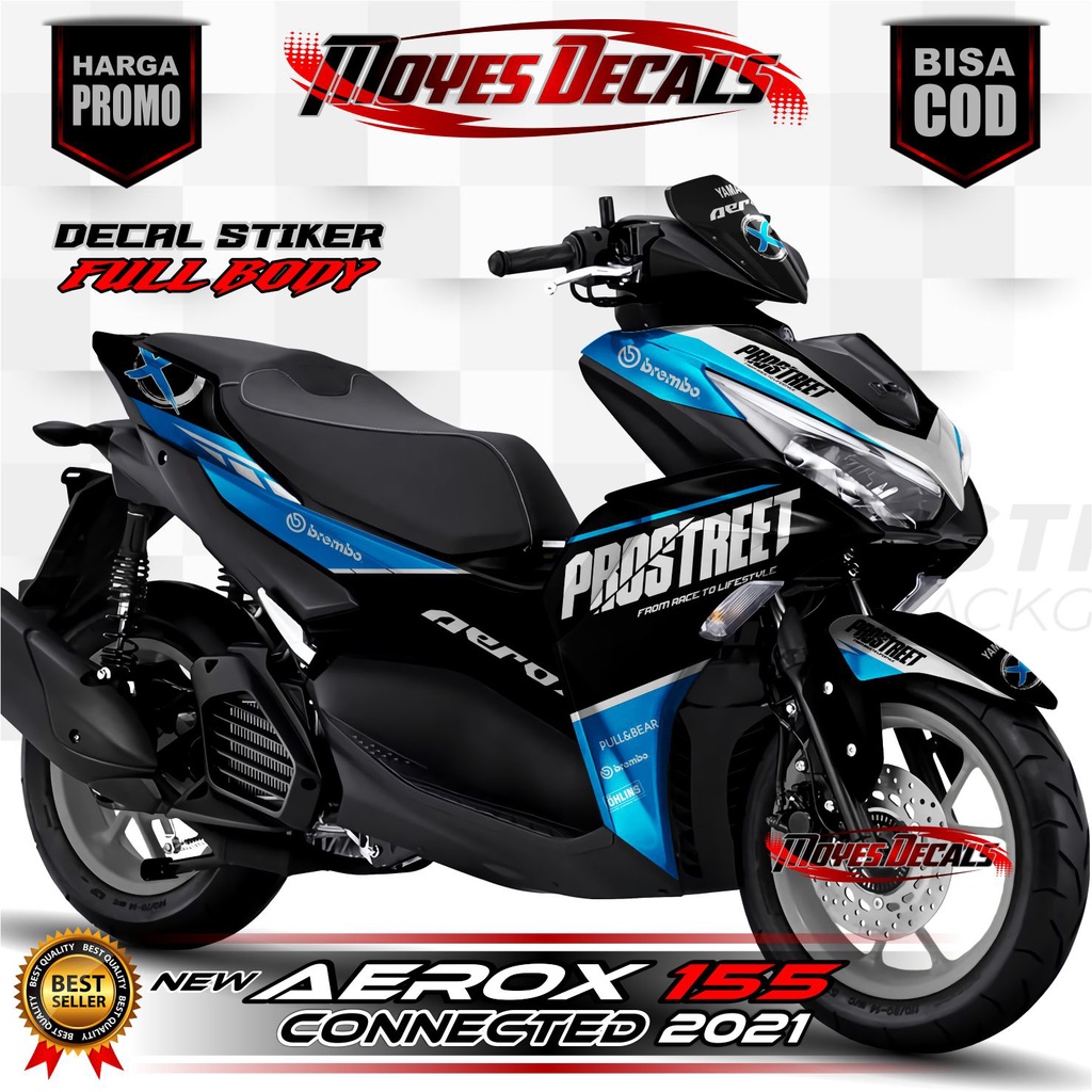Terbaru - Stiker Full Body Aerox Stiker Motor New Aerox Connected 2021 Fullbody 6 Warna - Dekal Stik
