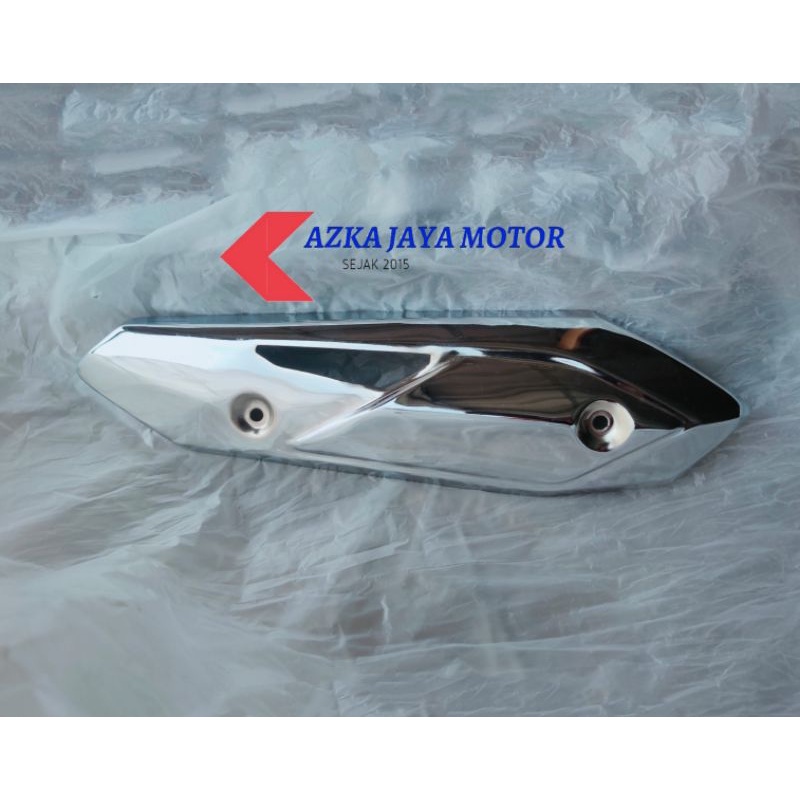 Cover Tutup Knalpot Honda Beat Chrome Bahan Besi Anti Pecah ( Stainless ) Tutup Knalpot Beat Karbu,
