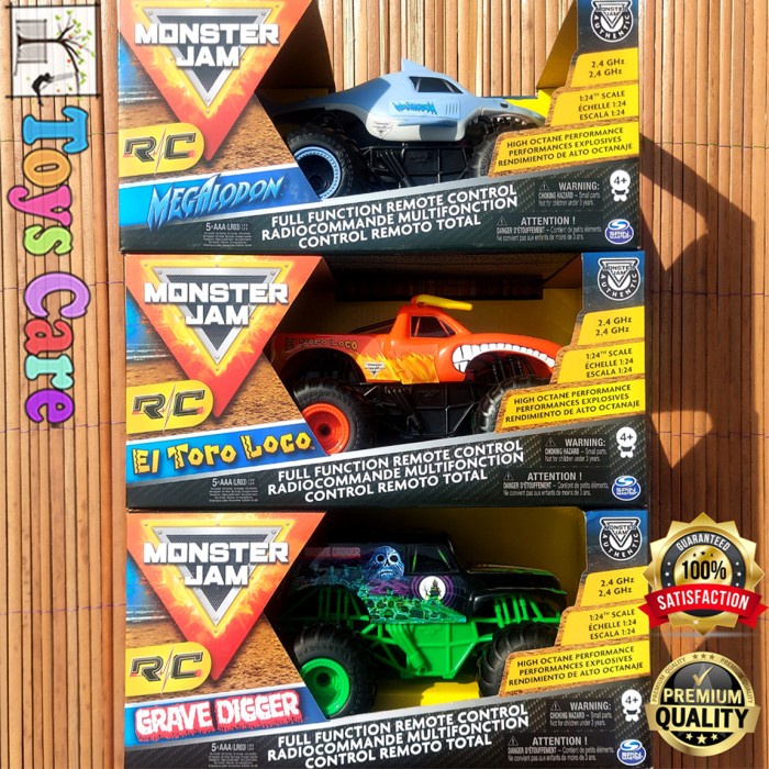 MONSTER JAM REMOTE CONTROL RC EL TORO LOCO GRAVE DIGGER MEGALODON