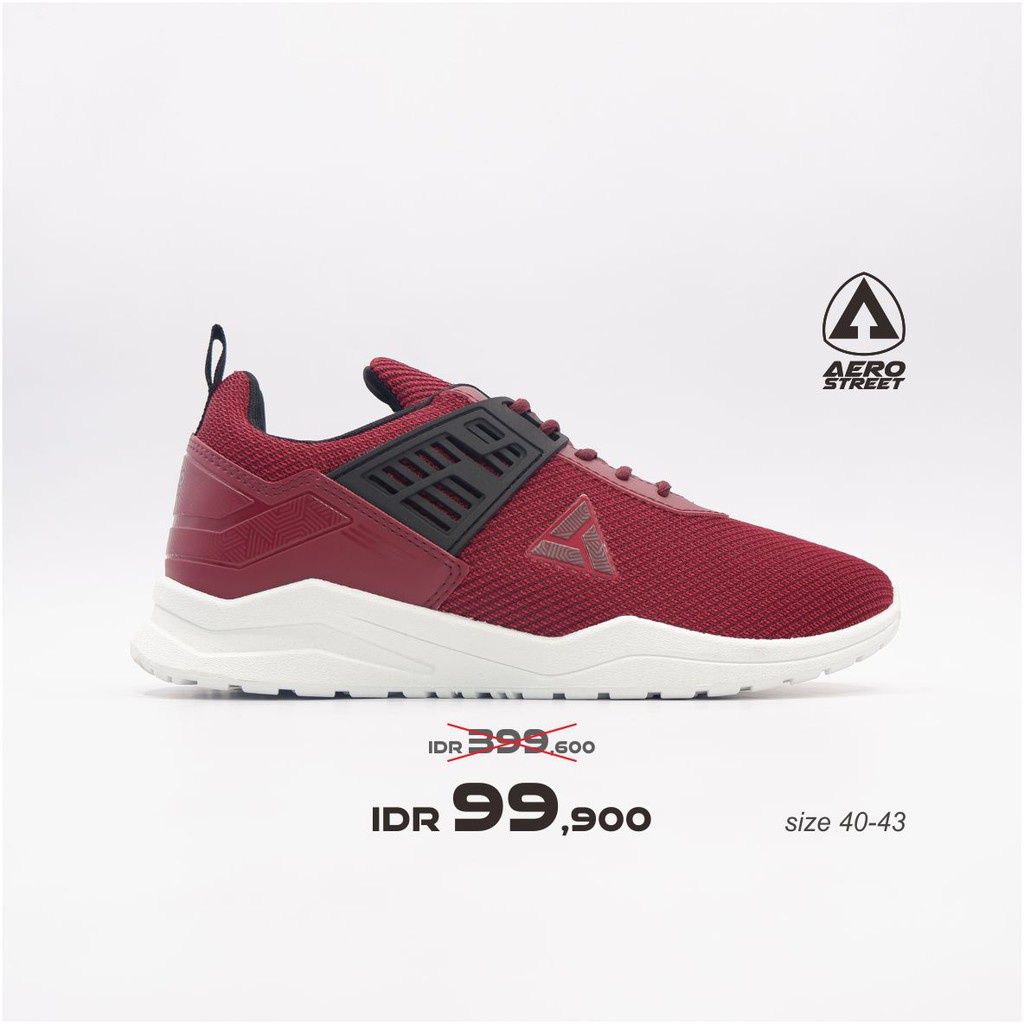 Aerostreet 40-43 Toyamaki Maroon - Sepatu Sneakers Casual Sport Sekolah Pria Wanita Aero Street