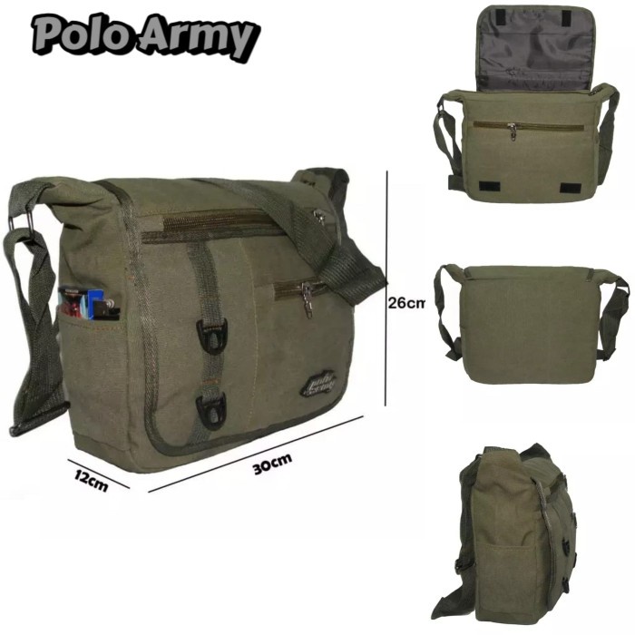 Tas Selempang Kanvas Pria + Tas Pria Polo Army