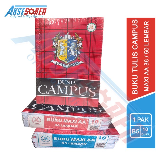 

BUKU TULIS SEKOLAH CAMPUS MAXI AA 1 PACK [ISI 36/50 LEMBAR] / KAMPUS