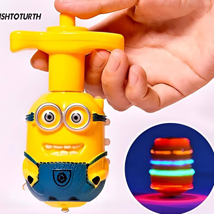 ★ YeJ Mainan Gasing Minion LED Spinner Despicable Me Gangsing Beyblade Karakter Spinning Top Flashin