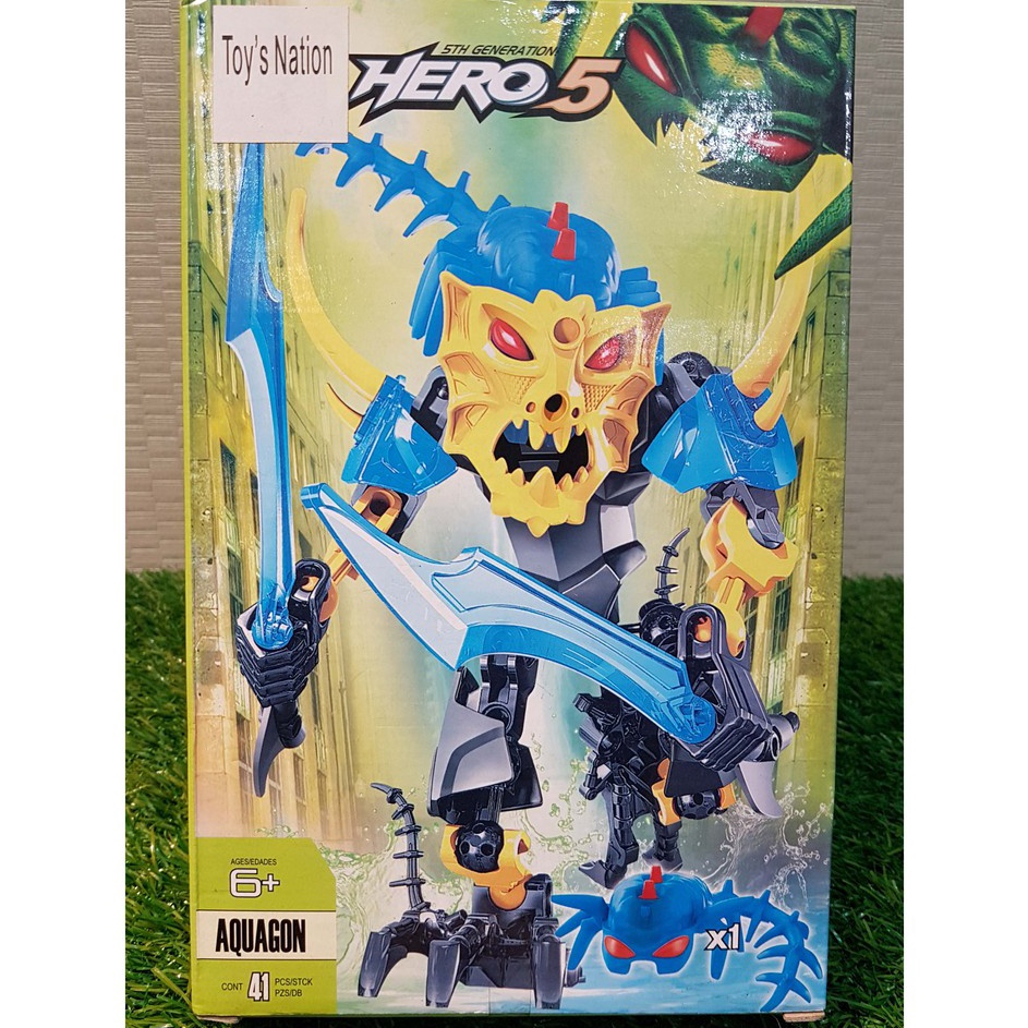 ⁑Fel AQUAGON Brain Attack Hero 5 Robot Star Wars Building Blocks Kids 049 ✷ F ¢