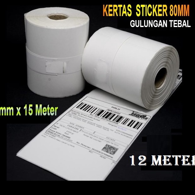 

[TI☆.Jご] VQ - Kertas Stiker Label Printer Thermal 80x50mm Continuous 80 x 15 Metertop.prooduk.!