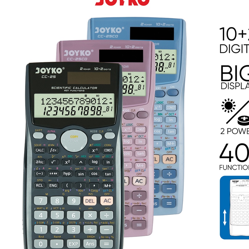 

(YJ☑.Q✉) Calculator Kalkulator Joyko CC-25 Scientific 401 Functionsviraal.