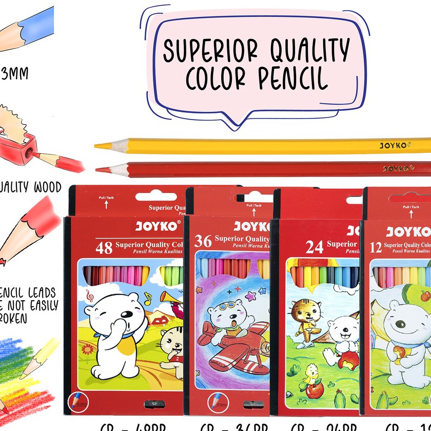 

(㊛I✮L-P) Joyko Pensil Warna Superior Quality Color Pencils Hexagonal Grip PBtop.produuk.