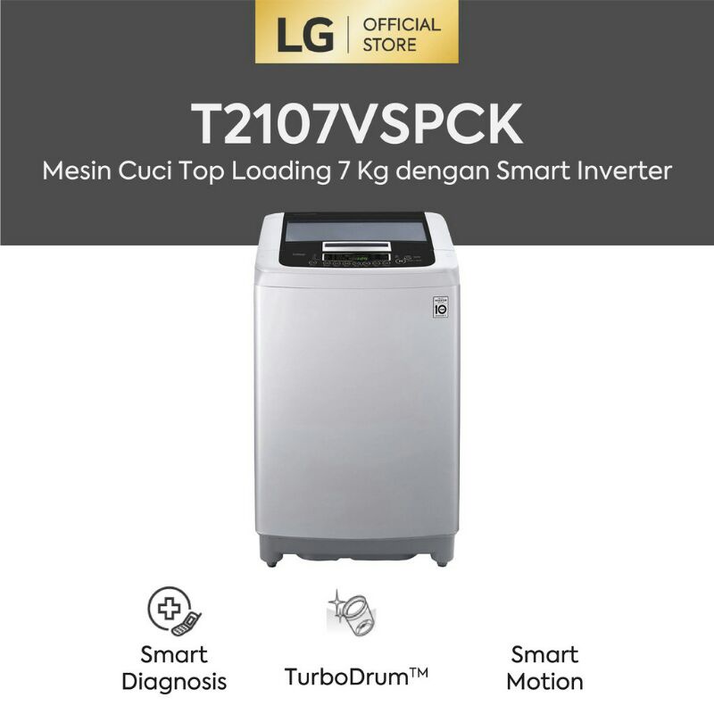 LG Mesin Cuci 7 kg Top Loading -T2107VSPCK