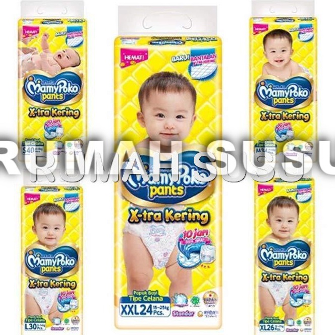 (㊖»4B.X) MamyPoko Pants X-tra Kering S40/M32/L30/XL26/XXL24 - Rumah Susu /top.prooduk.