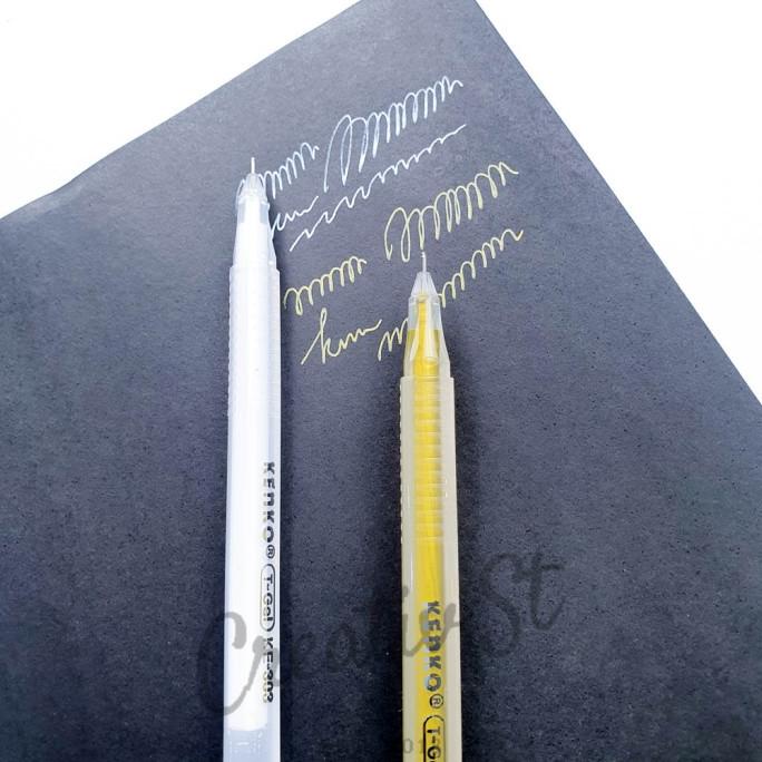 

White Gel Ink Pen Kenko T-Gel 303 Gold