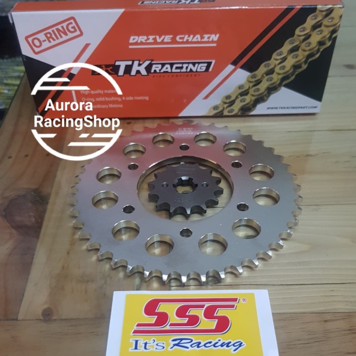 GEAR SET SSS VIXION OLD - NEW VIXION & RANTAI TK O-RING 428 GOLD terpopuler