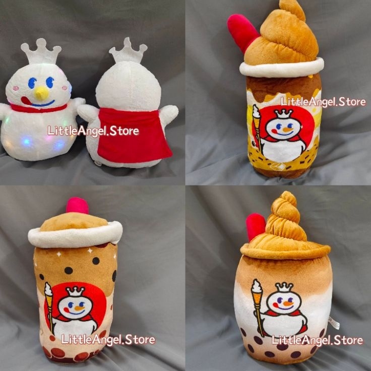 ♛Nma Boneka Viral Snow Mixue King Lampu LED Ice Cream dan Cute Boba Bottle Animal Merk Seulgi Origin