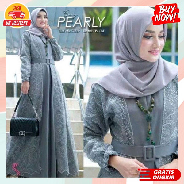 Drees Nikahan Syari Bju Gnis Cewe Premium Gamis Mewah Korean Style Cewek Remaja Kekinian Gmus Peremp