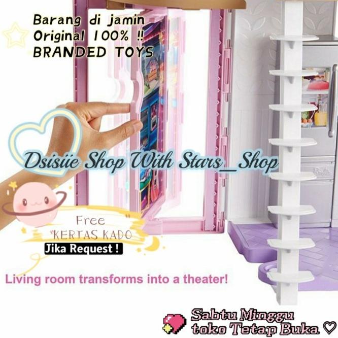 Cod Rumah Barbie Malibu House 2 Story / Lantai 6 Rooms Theatre