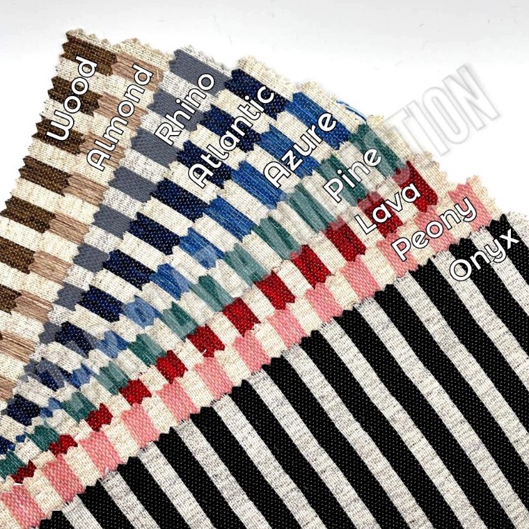 ➛Hcq Kain Kanvas Motif Garis Salur Minimalis - Scandinavian Stripe (untuk Sofa, Jok, Kursi, Stool, W