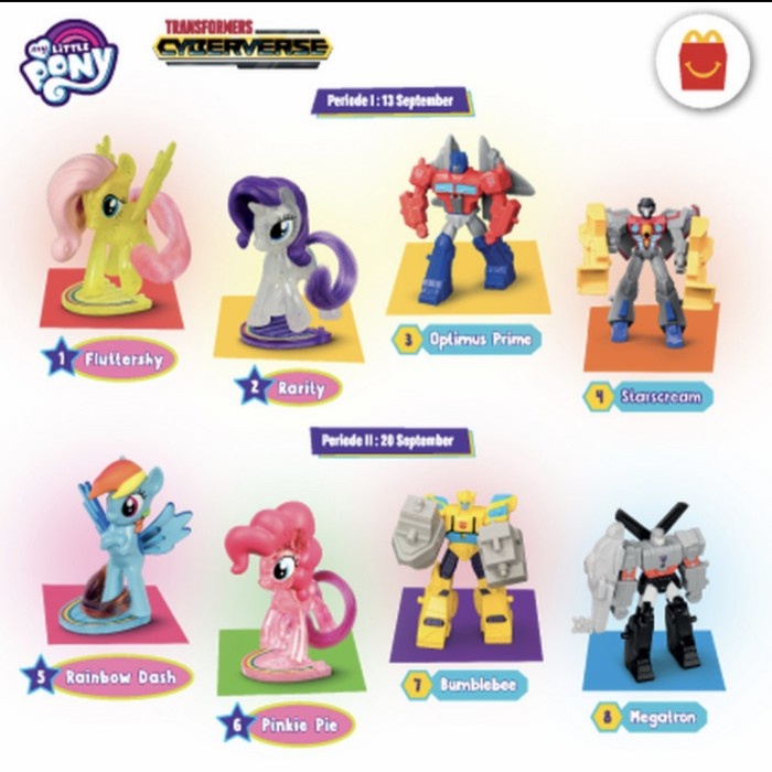 DISKON SPESIAL MAINAN HAPPY MEAL MCDONALD MCD TRANSFORMER LITTLE PONY SET BARU SEGEL TERMURAH