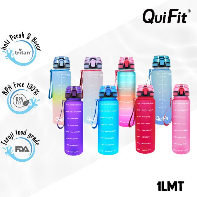 QUIFIT - [1LMT] Botol Minum Tritan Motivasi 1L 100% BPA FREE