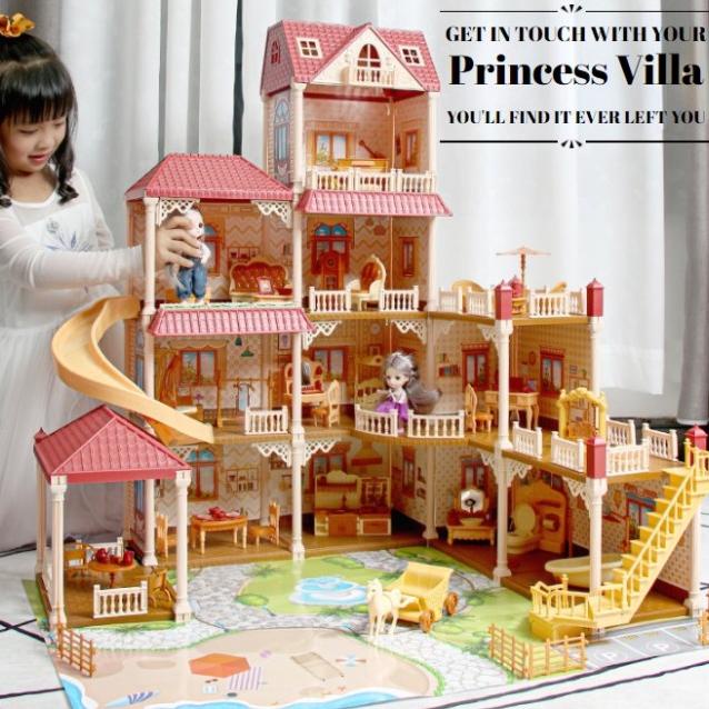 Dream Castle Rumah Rumahan-Rumah Barbie Ukuran Besar-Mainan Princess