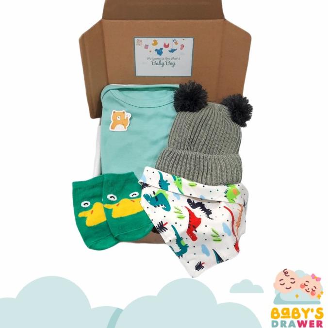 

Hampers Newborn Hemat Kupluk Pompom Boy Girl / Gift Set Baby Kado Bayi