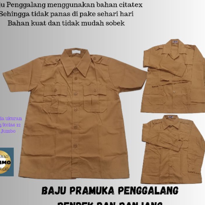 BestSeller BAJU PRAMUKA PENDEK DAN PANJANG SD/SMP/SMA DAN JUMBO SERAGAM DALIMO BAJU PRAMUKA PENDEK B