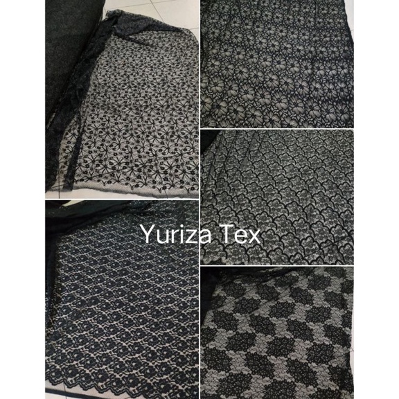 XKMN3196  kain/bahan brokat husus hitam