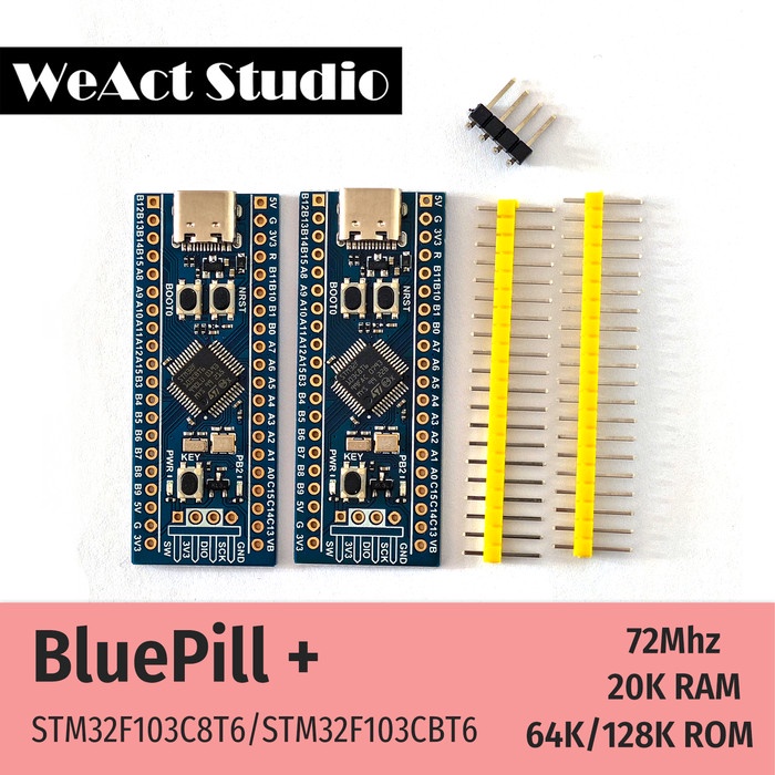 WeAct STM32 STM32F103 STM32F103CBT6 Bluepill Plus ARM Cortex M3