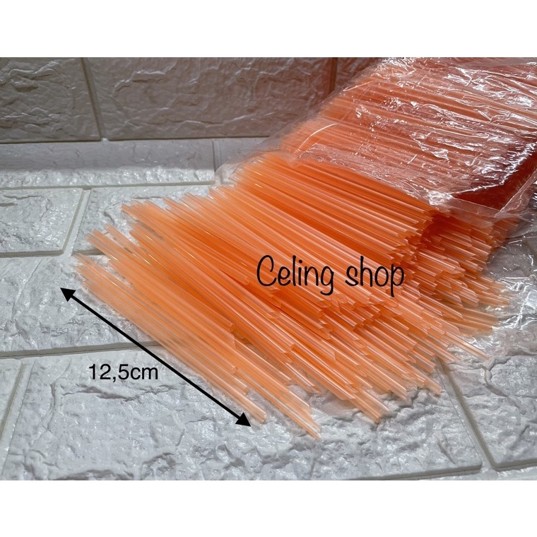 ✥Terbatas sedotan plastik AQUA 4mm pendek kecil mini warna es minuman H95