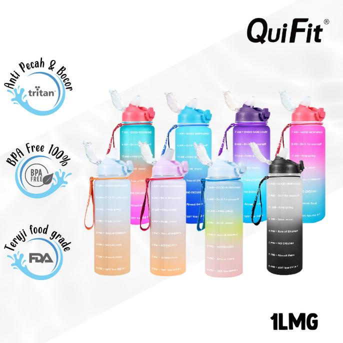 QUIFIT - [1LMG] Botol Minum Tritan Motivasi 1L 100% BPA Free