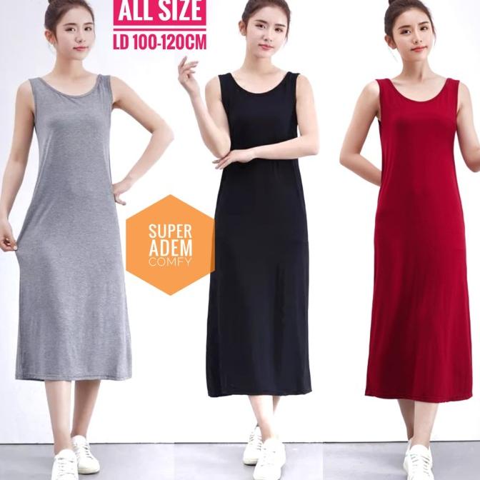 Singlet Panjang Inner Dalaman Panjang Dress Panjang Jumbo Tanktop Panj