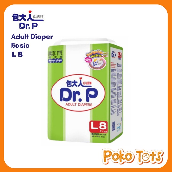 Dr. P Basic Type Adult Diapers Popok Dewasa Tipe Perekat Size M/L/Xl Berkualitas