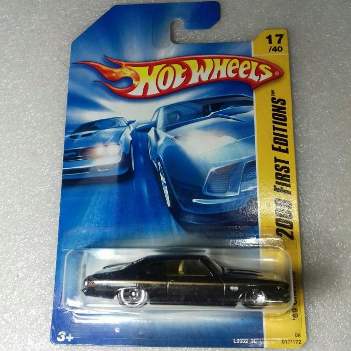 Hot Wheels 69 Chevelle. Card 2008 First Editions. Warna Hitam Antik..