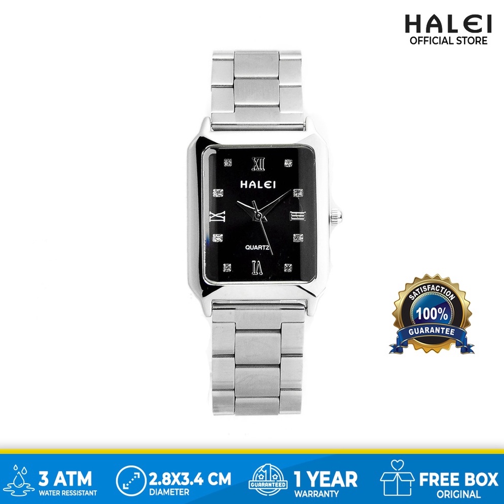 Halei watch Official Store Garansi Resmi Jam Tangan Wanita Halei 411 Elegant Permata Romawi Original