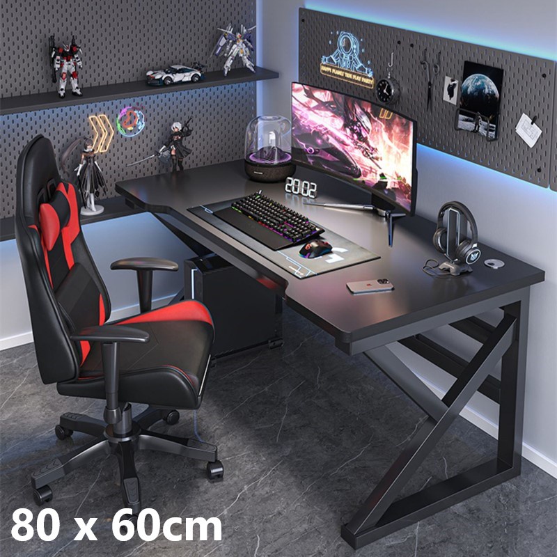 W3R Fosuhouse Meja Komputer Laptop Pc Desk Stable Frame With Cable Hole Meja Gaming Meja kantor Meja