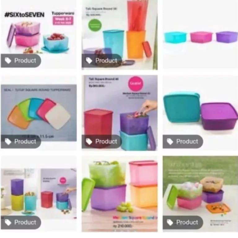 Semuanya baruk9K4w Tupperware Seal Tutup Square Model Lama