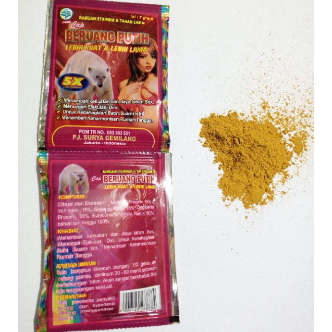 (Q52-☼) beruang putih serbuk 5x☼..