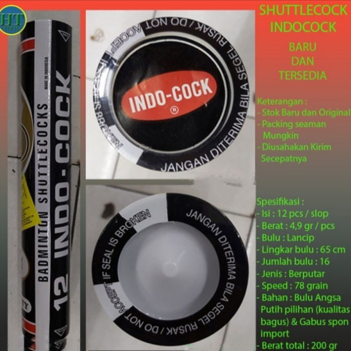 Shuttlecock Indocock 3In1 Indocock Hitam Bulu Tangkis Indocock