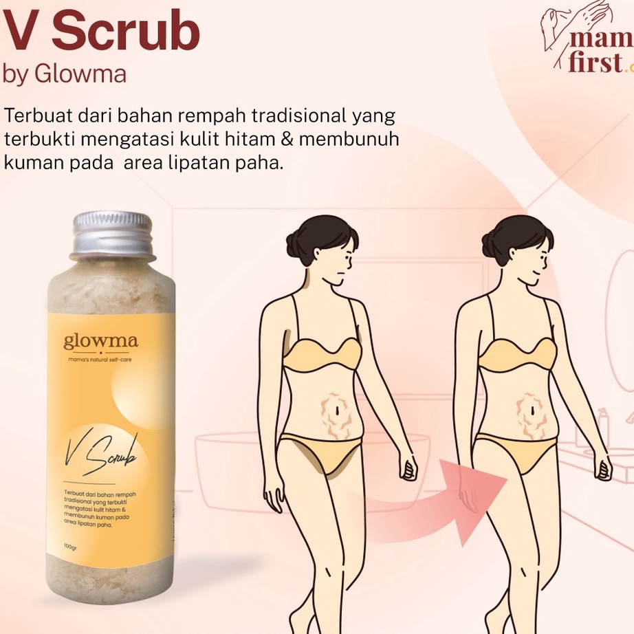 (♡S✪6 X] Glowma V Scrub Lulur Pemutih Pembersih Pencerah Selangkangan Pantat Ketiak Underam Area Mis