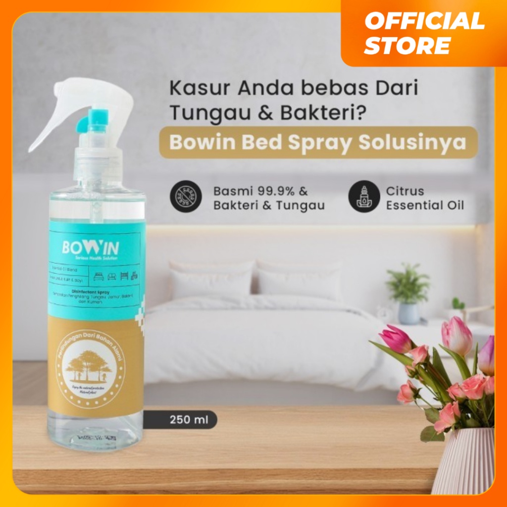 Bowin - Disinfektan Bed Spray 250Ml Anti Tungau Kasur & Bakteri Jamur