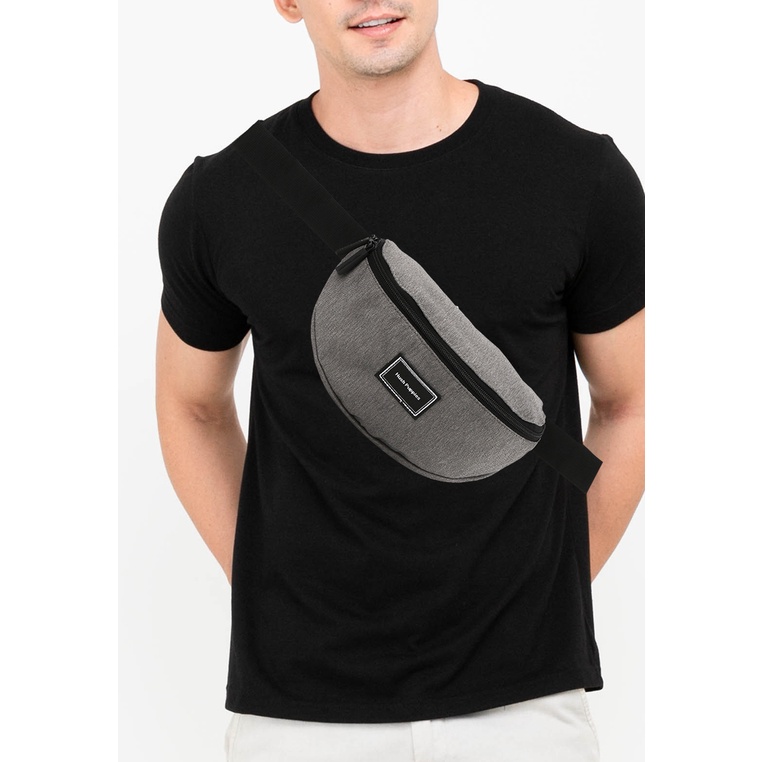 Tas Selempang Hush Puppies Original Wanita SlingBag Casual waist bag dengan detail woven logo patch 