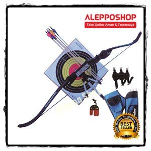 Paket Lengkap Busur Panah Bow Alat Olahraga Outdoor Panahan Panah Rucika Pvc Tauhid Black Riser R40