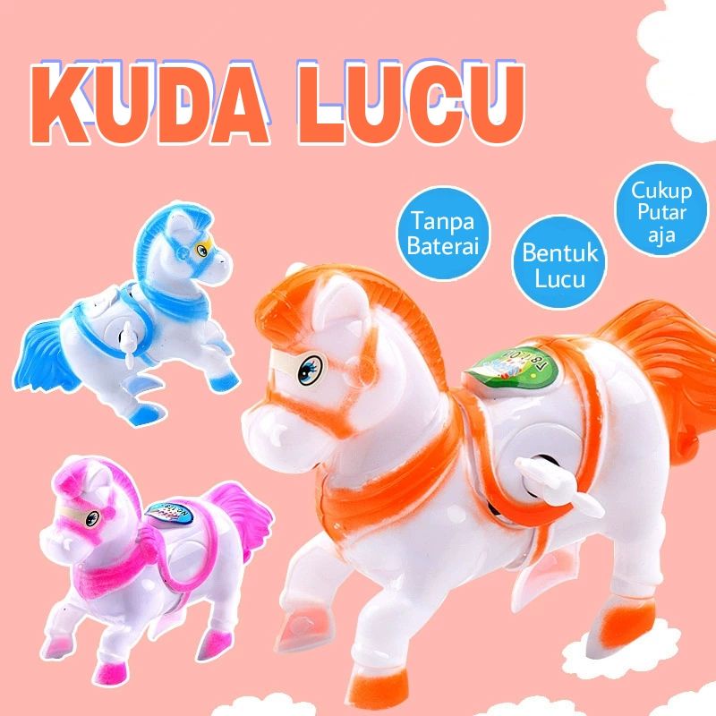 Mainan Kuda Jalan Kuda Lucu Kuda Ukuran Jumbo Mainan Tanpa Baterai Mainan Hewan Lucu