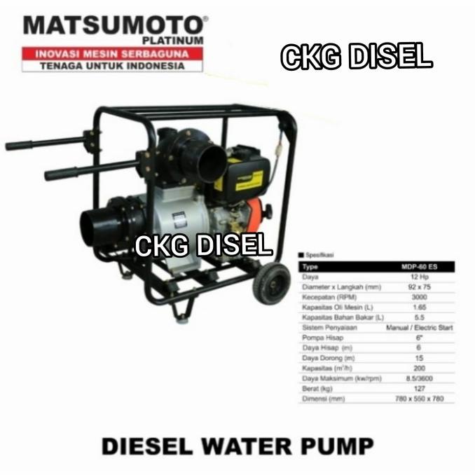 Pompa Alkon Diesel 6 Inch Matsumoto Mdp-60 Es Original Berkualitas