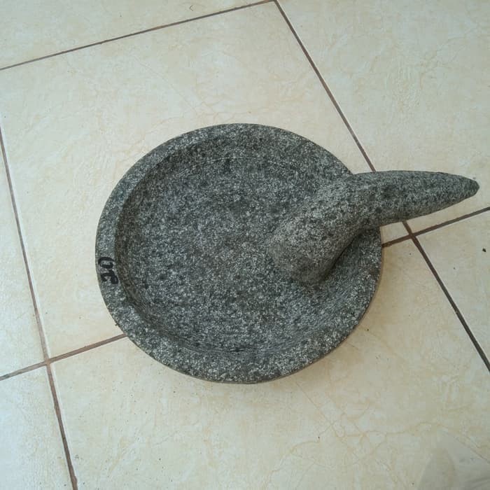 Cobek batu + Anak Cobek batu Asli Batu 18 Cm / Cobek batu 18 cm 1 set